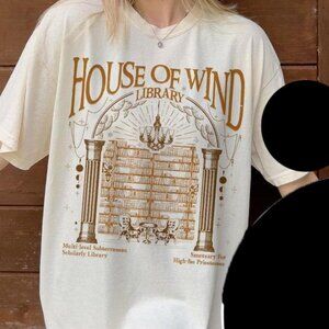 Acotar House Of Wind Library Night Court Velaris Retro Fan Graphic T-Shirt 166